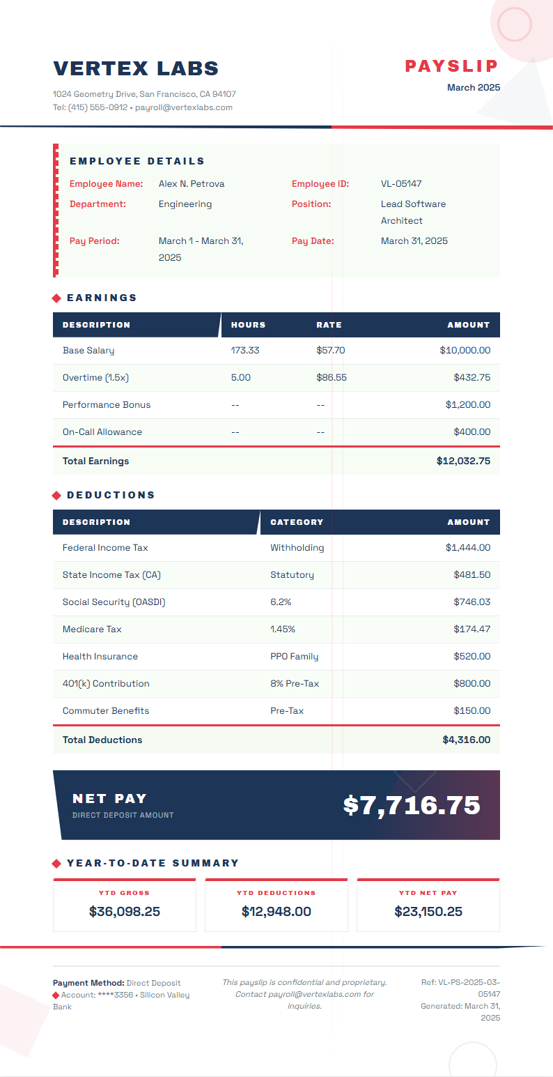 Abstract Geometric Payslip